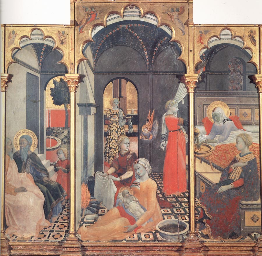 The Osservanza Master The Birth of the Virgin,with other Scenes of her Life